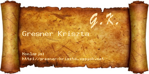 Gresner Kriszta névjegykártya